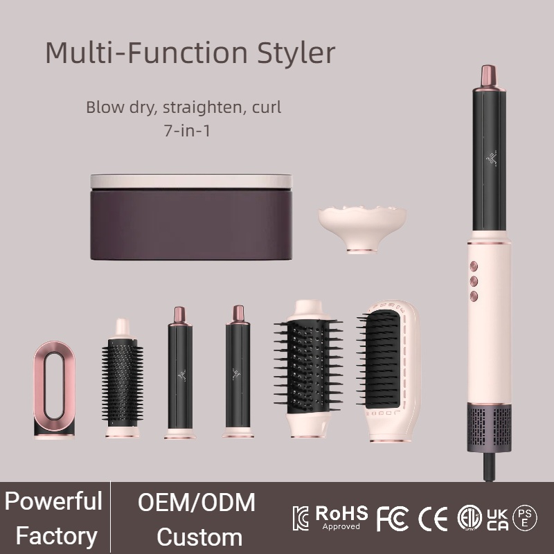 Multi-Function Hair Styler BYS-858 | 7-in-1 Blow Dry, Straighten & Curl with High-Speed Motor