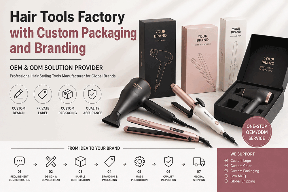 Hair Tools Factory with Custom Packaging and Branding