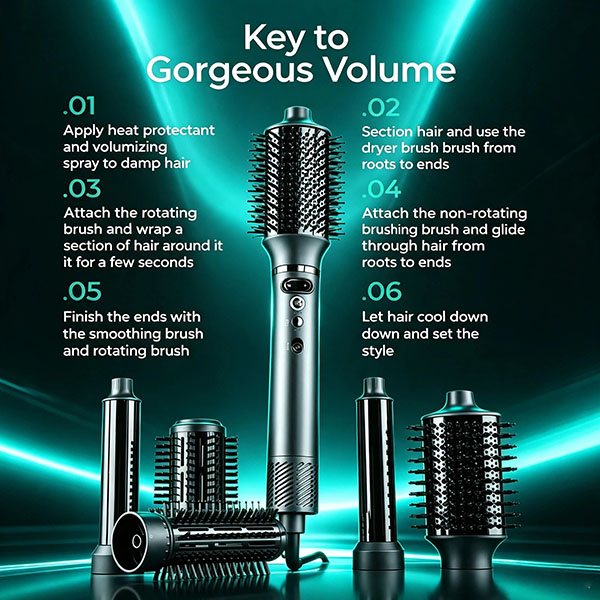 Multi-functional Rotary High Speed Hot Air Styler | 110000 RPM BLDC Ionic Hair Styling Tool